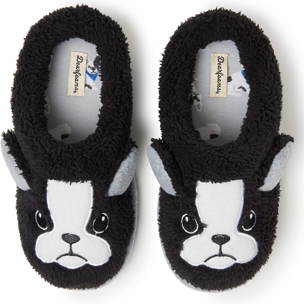Dearfoams Kids Dog Slippers size 9-10 NWT